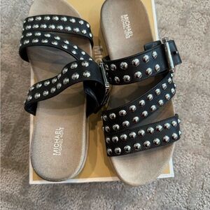 Michael Kors Black Studded Sandals